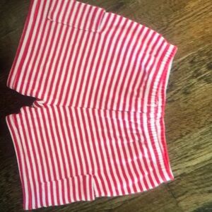 Bella bliss red and white striped shorts